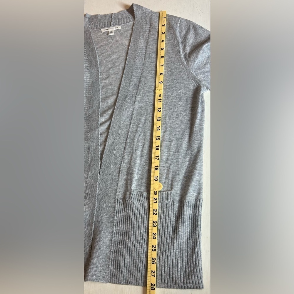 Banana Republic Gray Knit Open Cardigan Sweater Sz XL Eclectic Grandma Grandpa - Picture 13 of 15